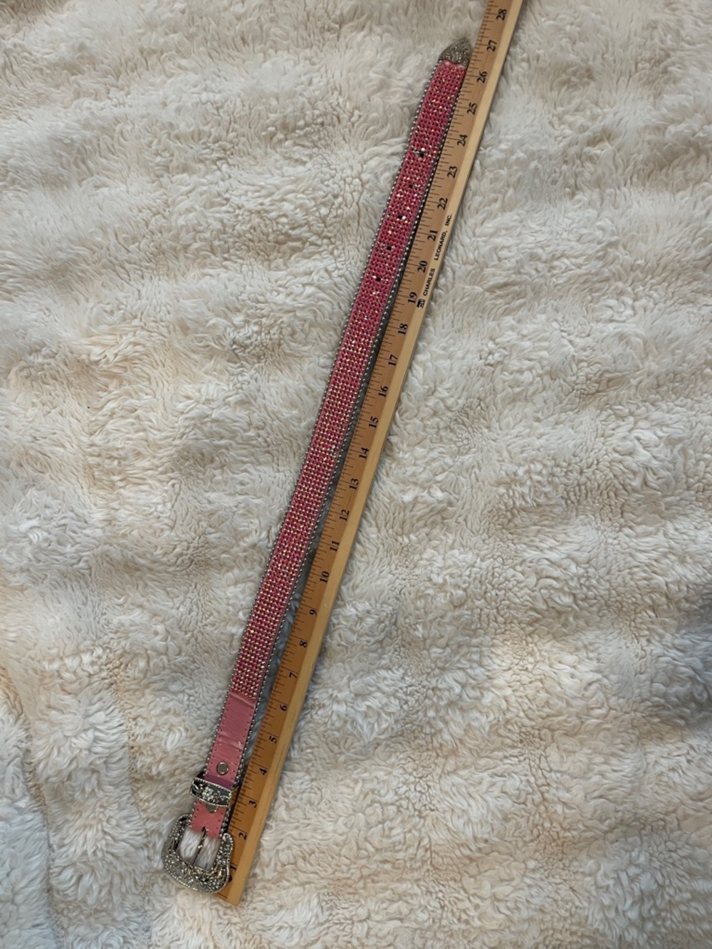 Pink Rhinestone Studded Belt for Girls 26”